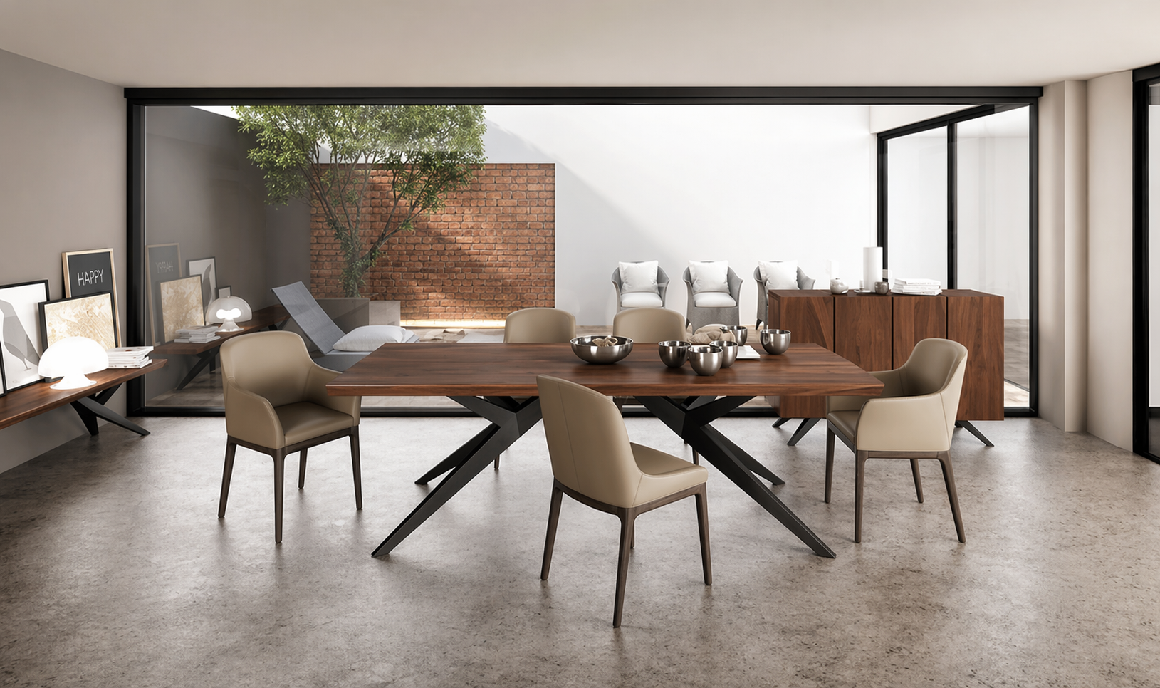 Adriana Armchair Black & Walnut Modern Dini | SoBe Furniture