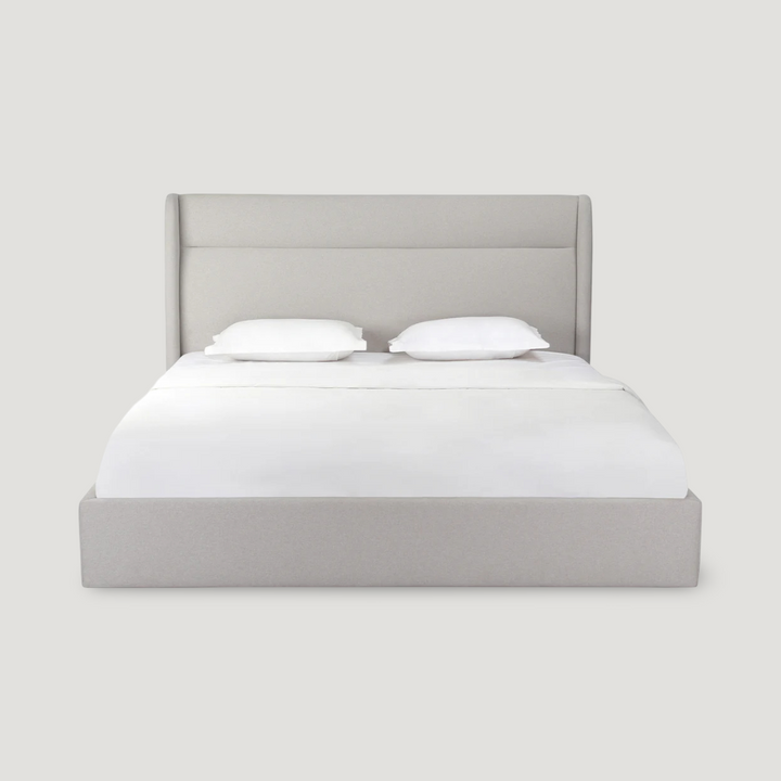 Alessio Fabric Contemporary Bed in fabric shown in modern bedroom setting