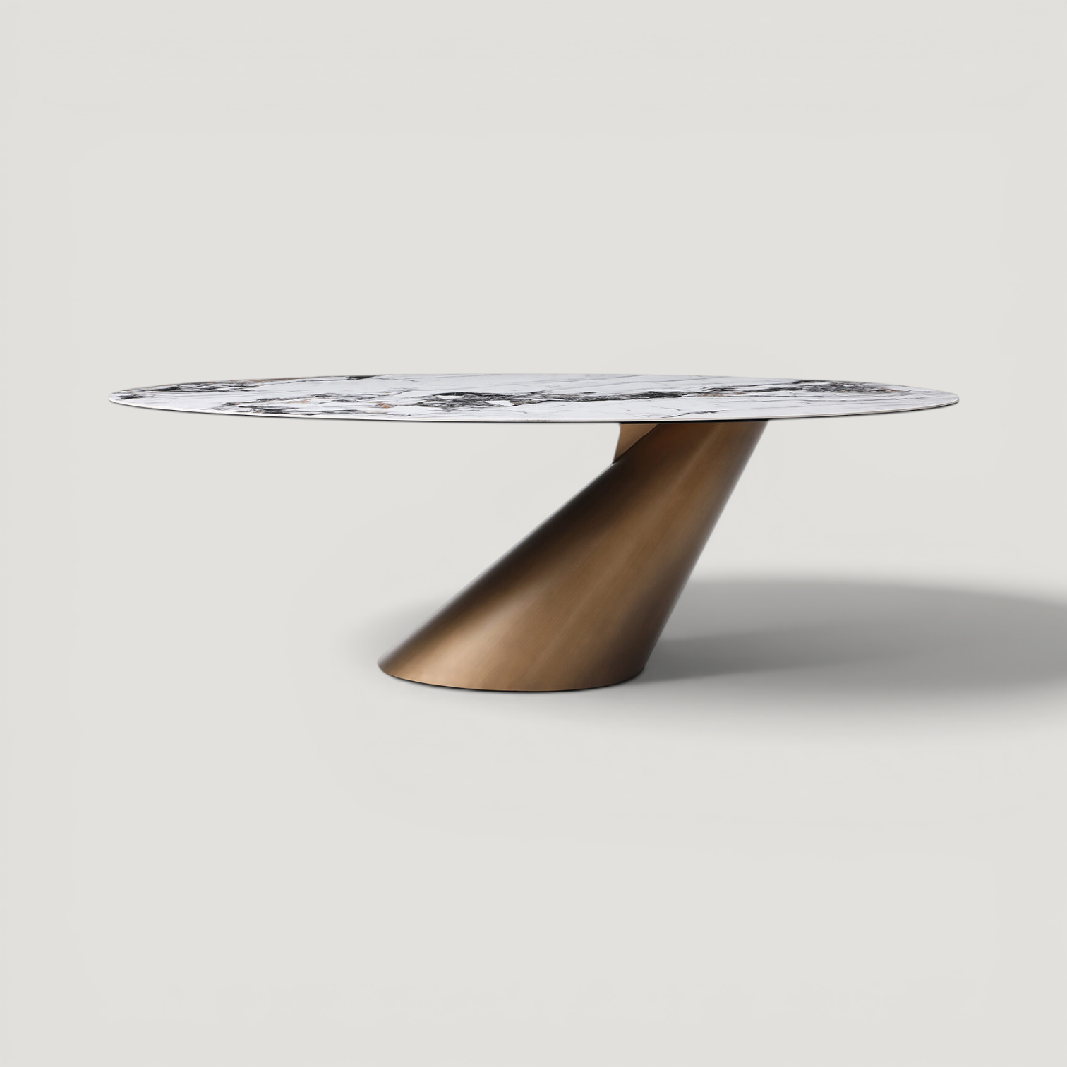 Alo Ceramic & Bronze Modern Oval Dining Tab | SoBe Furniture