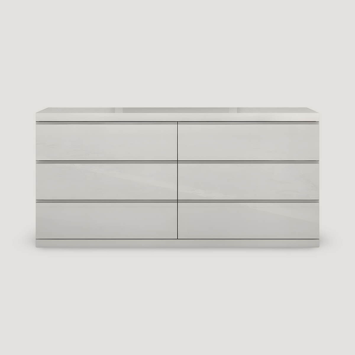 low profile dresser Ambrossi Light Gray Double Contemporary Dre