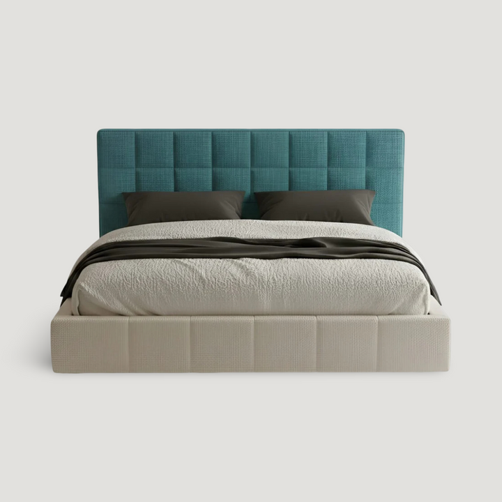 Atelier Custom Modern Platform Bed in fabric shown in modern bedroom setting