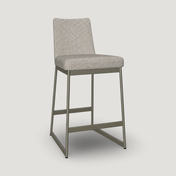 Zola Custom Modern Barstool in fabric steel shown in modern interior