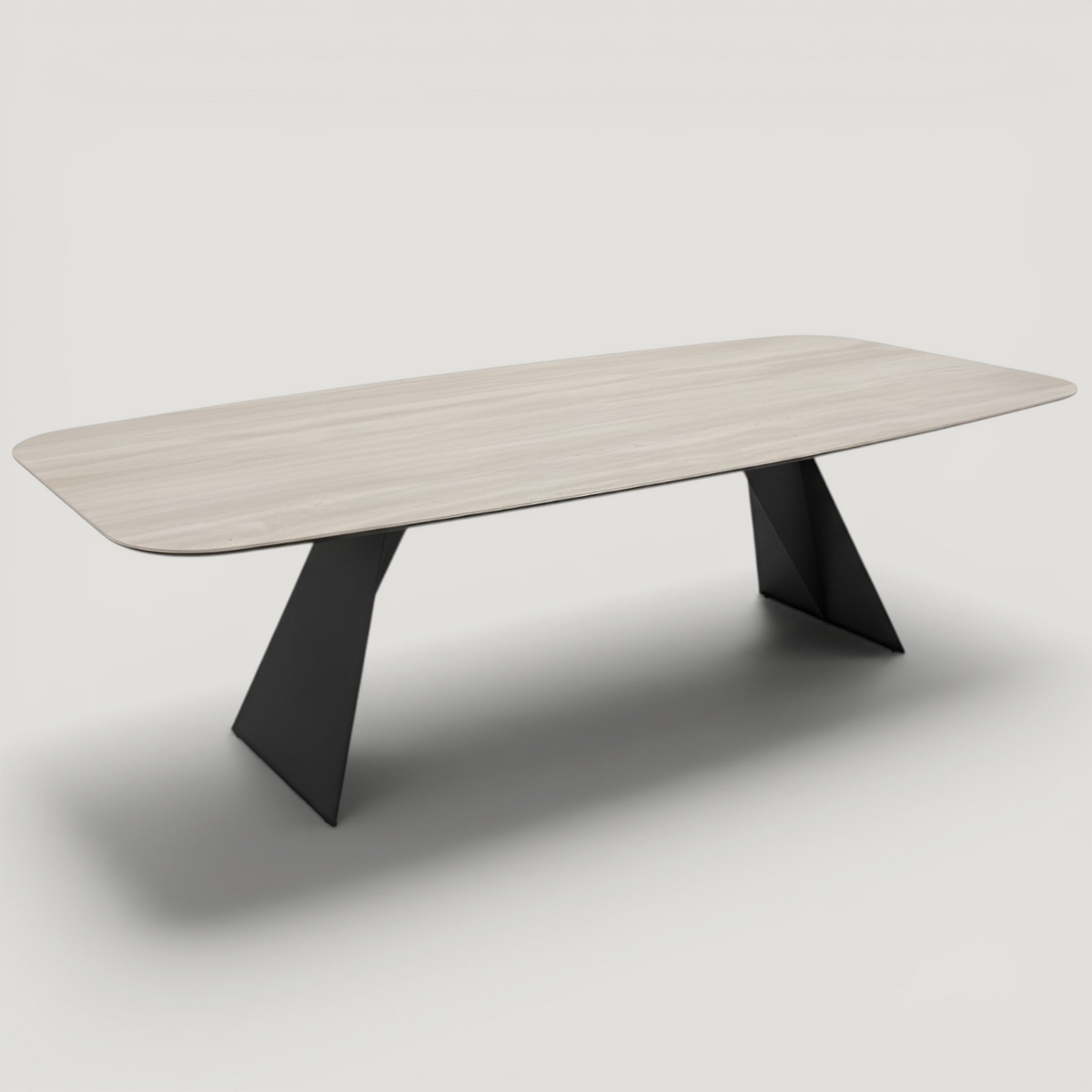 Hugo Travertine Contemporary Dining Table | SoBe Furniture