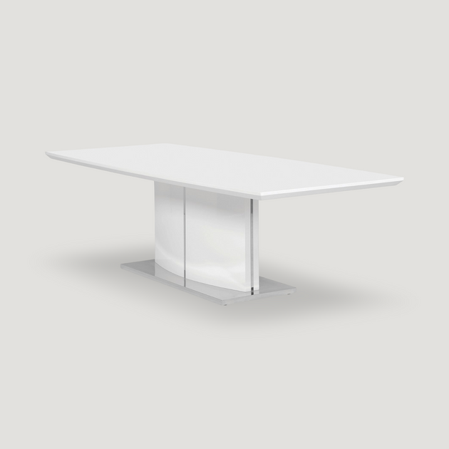 Leah White Modern Rectangular Dining Table | SoBe Furniture