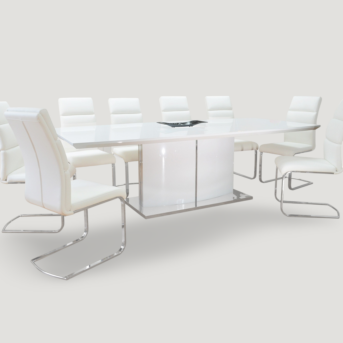 Leah White Modern Rectangular Dining Table | SoBe Furniture