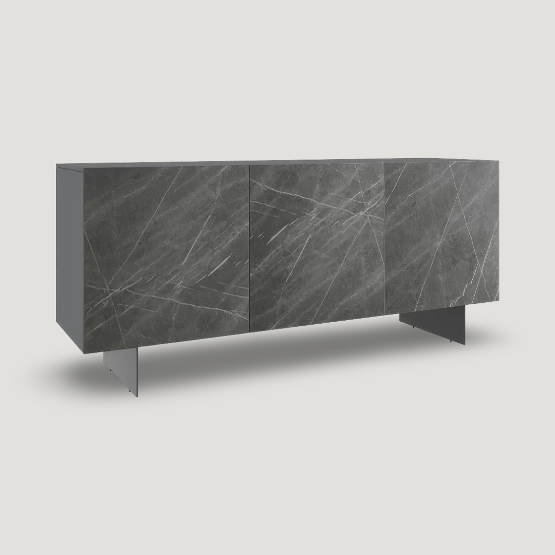 Visara Gray Porcelain Contemporary Buffet | SoBe Furniture