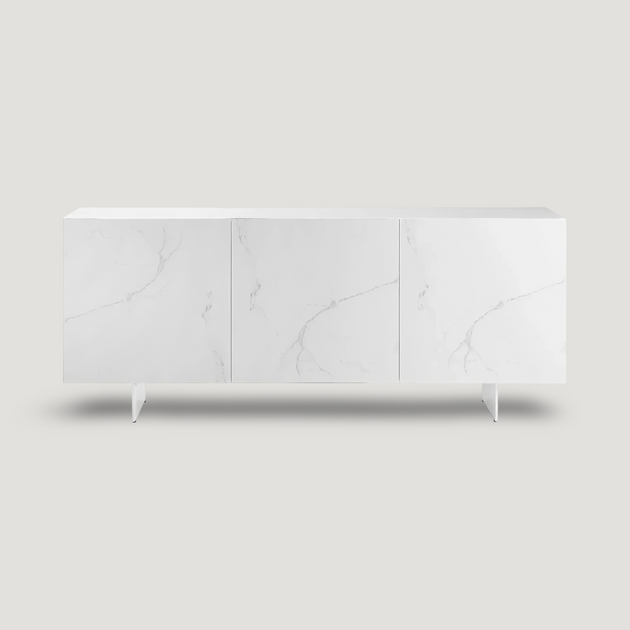 Visara White Porcelain Contemporary Buffet | SoBe Furniture