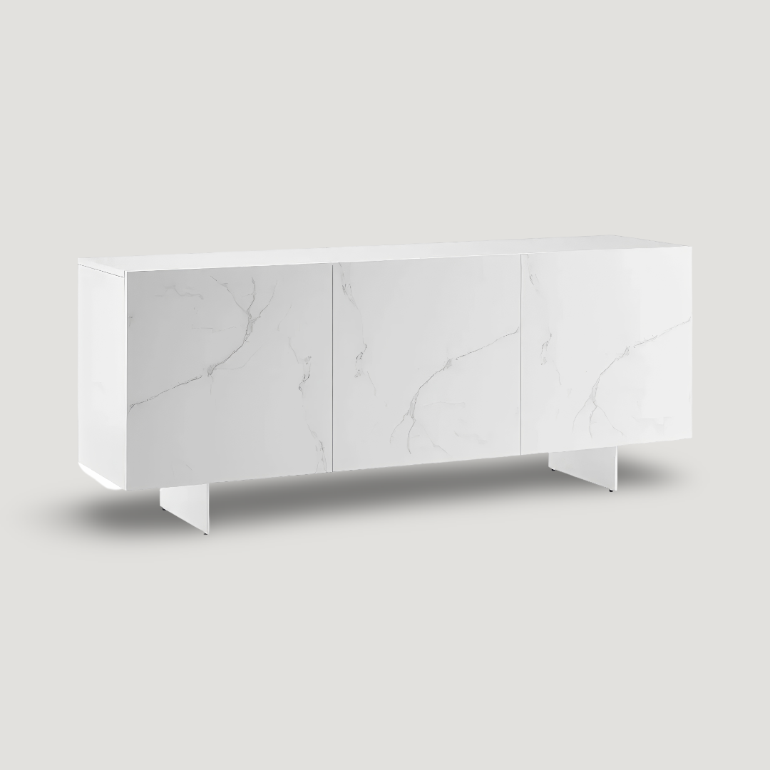 Visara White Porcelain Contemporary Buffet | SoBe Furniture