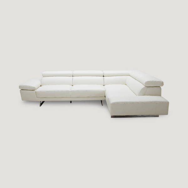 1717 Italian Leather Sectional Right Hand Facing in leather italian shown in modern living room