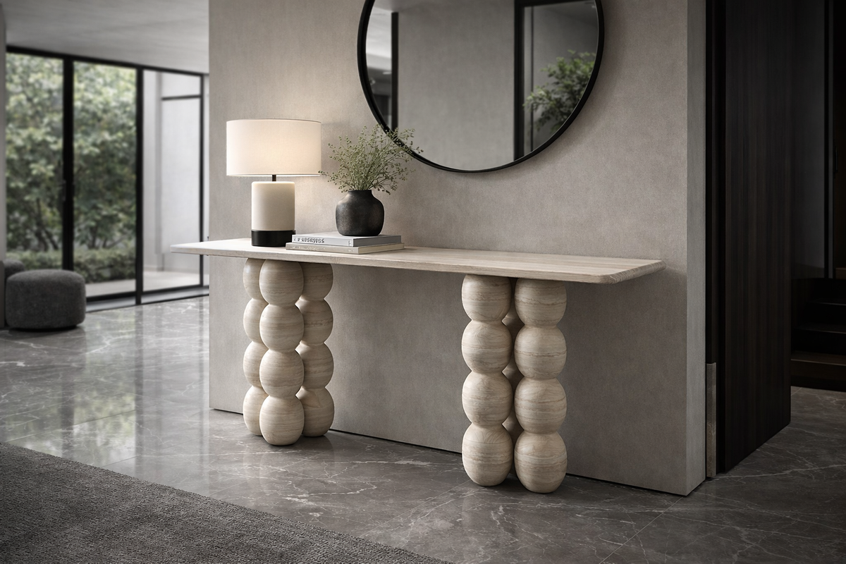 Capri Travertine Console | SoBe Furniture Boca Raton