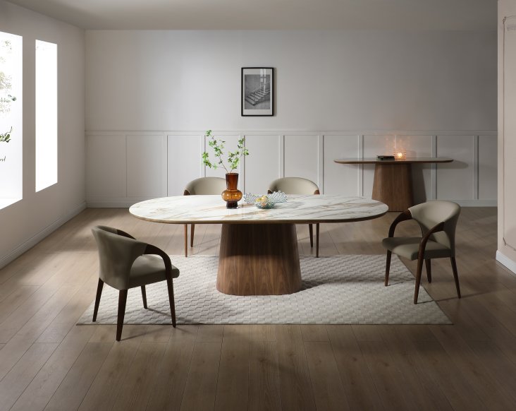 Marbella Marble & Walnut Dining Table | SoBe Boca Raton – SoBe Furniture