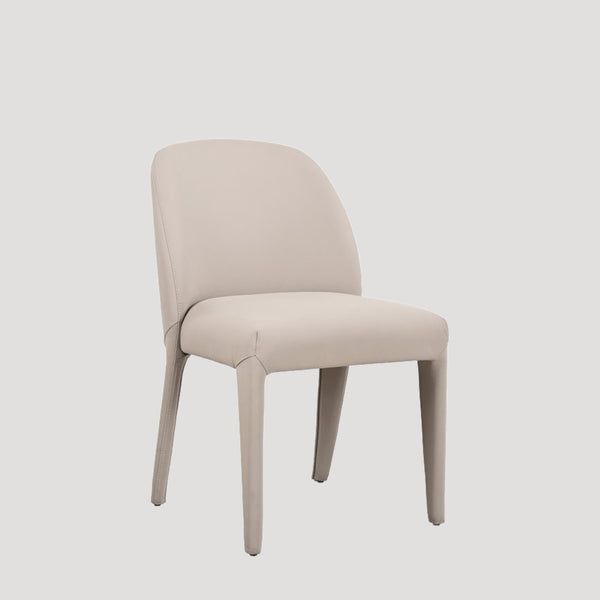 Nara Leather Dining Chair Set of 2 in Pigeon Gray