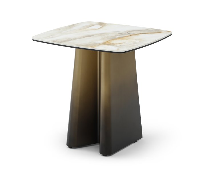 Onyx Marble & Bronze Side Table – SoBe Furniture
