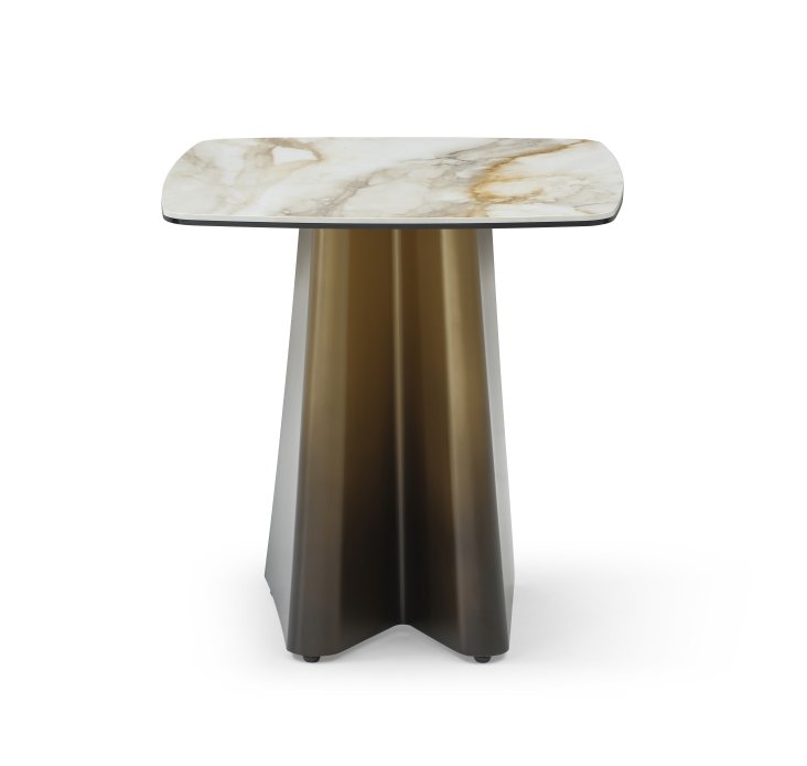 Onyx Marble & Bronze Side Table | SoBe Furniture Boca Raton