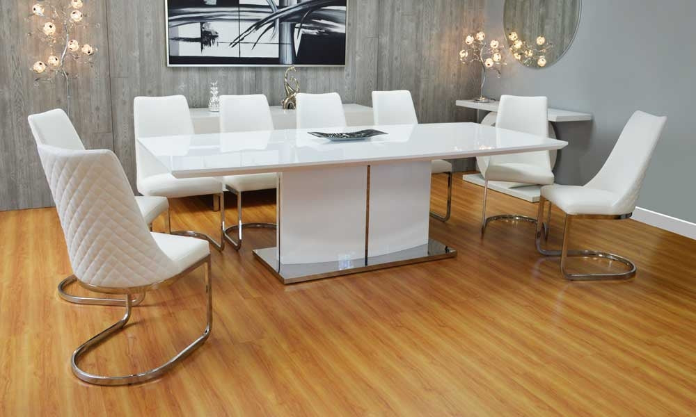 Leah White Modern Rectangular Dining Table | SoBe Furniture