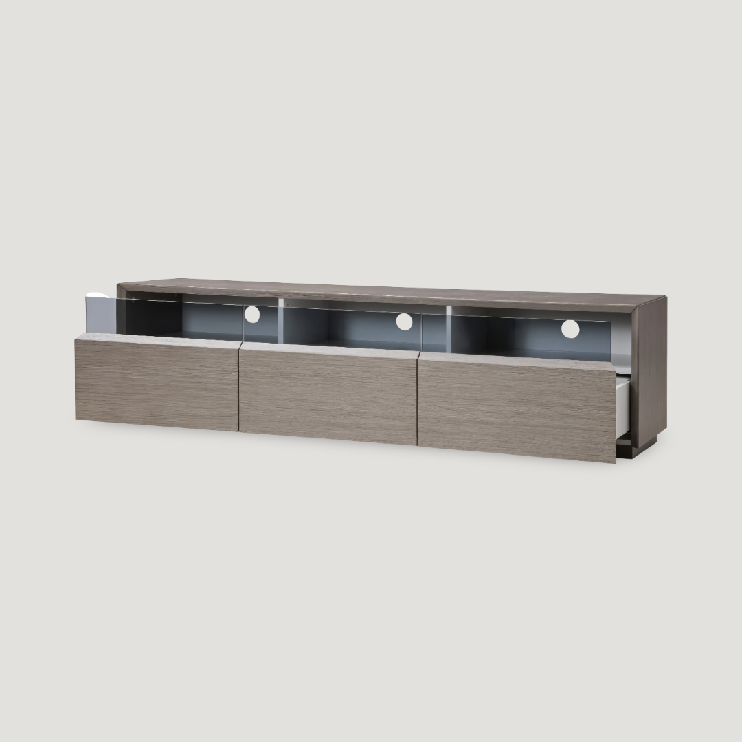 Revo Gray Wood Veneer Modern TV Stands | SoBe Furniture