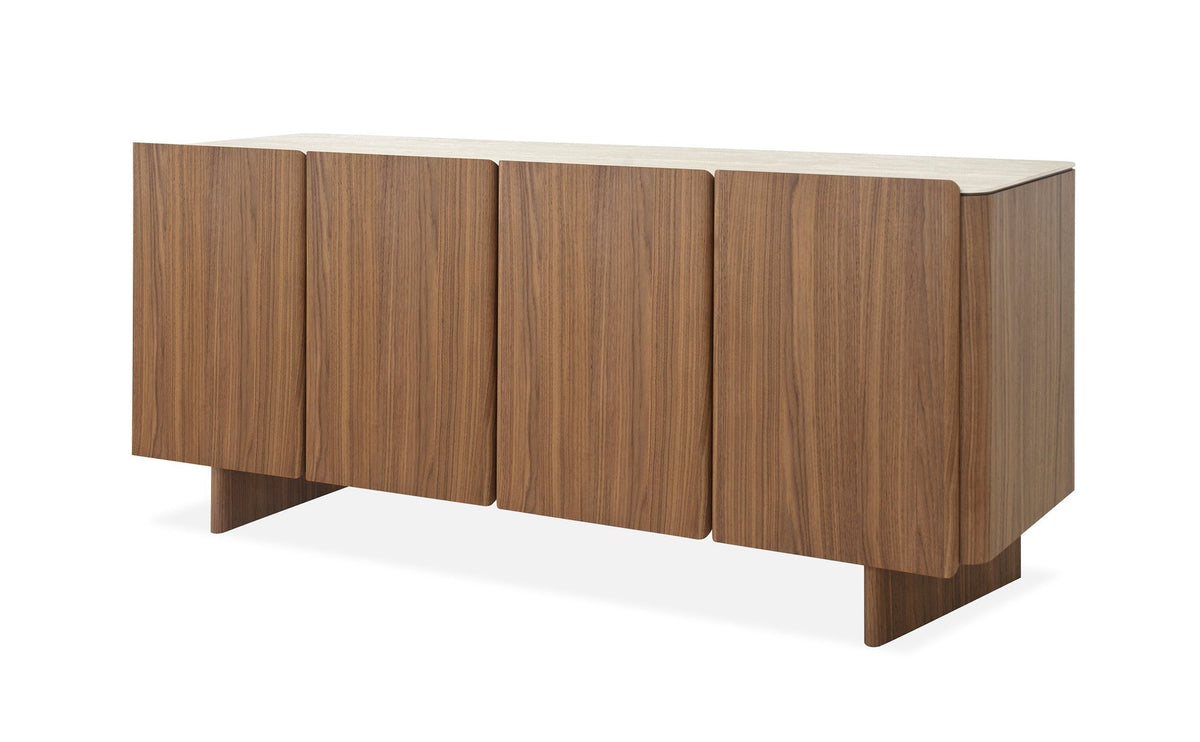 Trevi Travertine-Style Walnut Buffet | SoBe Boca Raton – SoBe