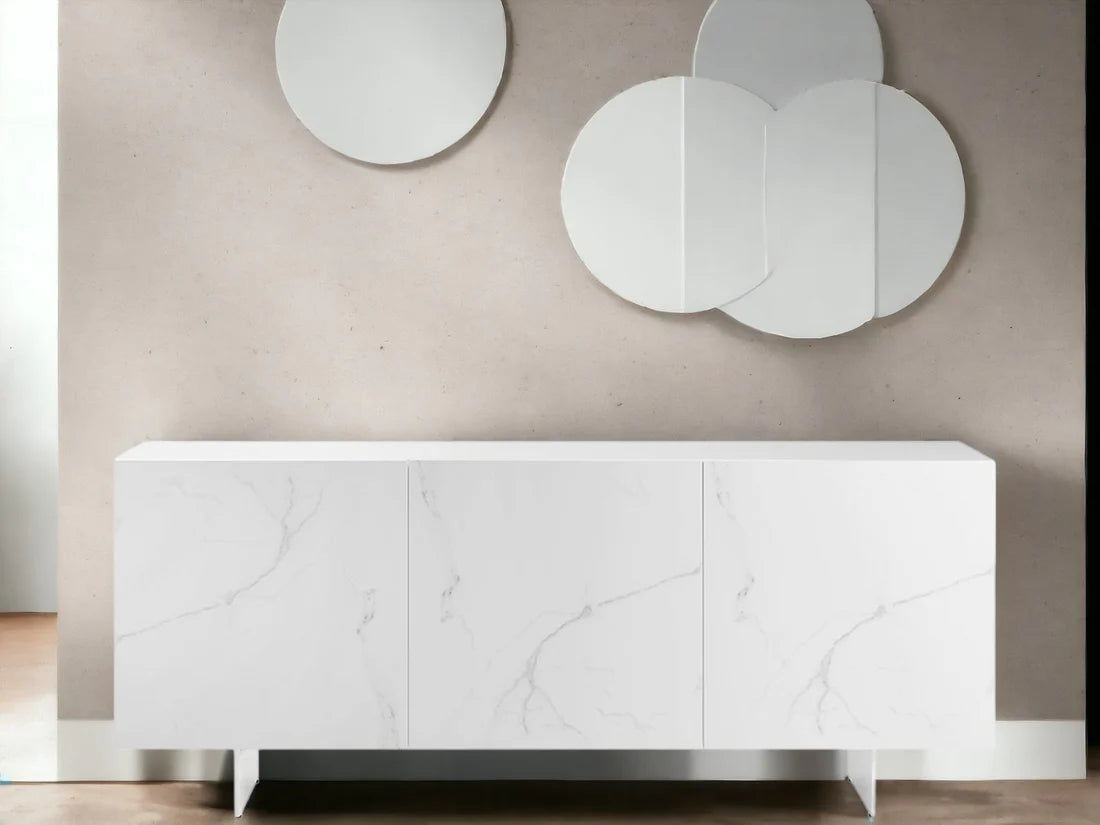 Visara White Porcelain Contemporary Buffet | SoBe Furniture